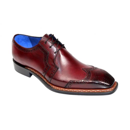 Emilio Franco "Marco" Burgundy Genuine Italian Calf Leather Lace-Up Dress Shoes.